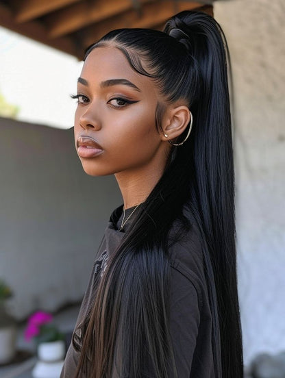 Pack of Three(3) UnIt - Unprocessed Straight Cambodian Pony Tails