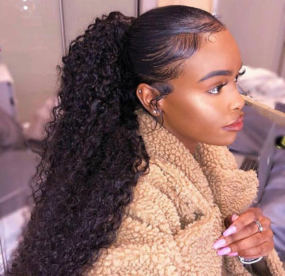 Pack of Three(3) Unit - Unprocessed Curly Laos Pony Tails
