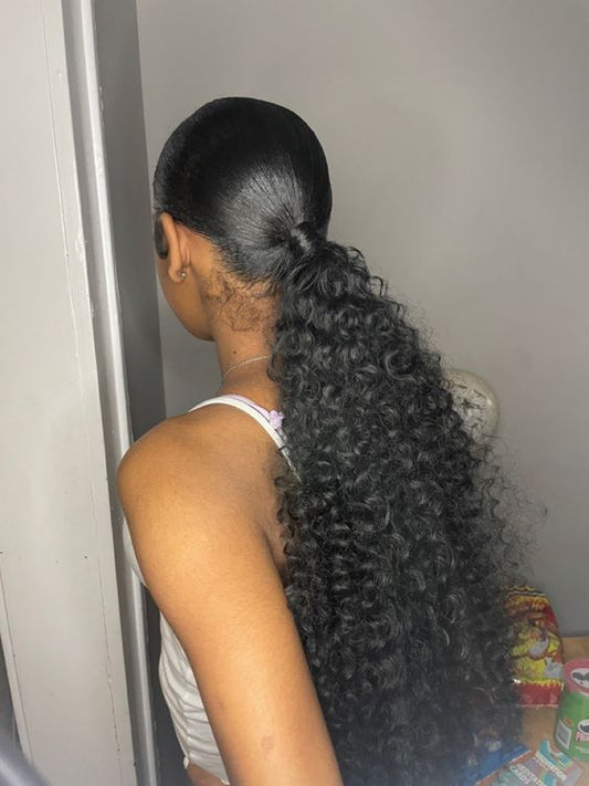 Pack of five (5) Units - Unprocessed Curly Cambodian Pony Tails
