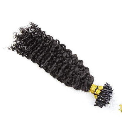 Pack of  Five (5) Unit- Unprocessed Curly Cambodian Keratin Tips