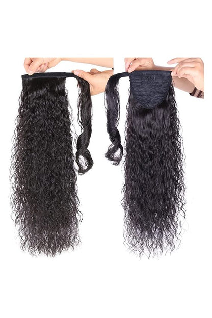 Pack of five (5) Units - Unprocessed Curly Cambodian Pony Tails