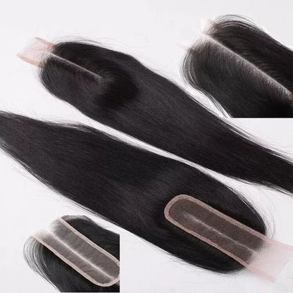 Pack of Three (3) Unit Closure - 100% Unprocessed Straight Cambodian Closure Frontal