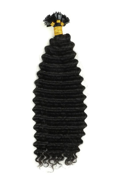 Pack of One (1) Unit- Unprocessed Curly Laos Keratin Tips