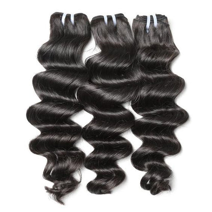 Pack of Three (3) Unit- Unprocessed Wavy Laos Weft